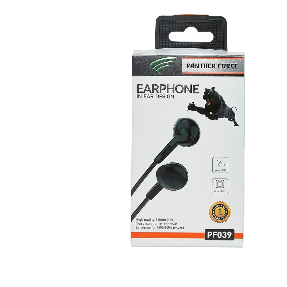 PANTHER FORCE STEREO WIRED HEADPHONES BLACK- PF39 PANTHER FORCE STEREO WIRED HEADPHONES BLACK- PF39